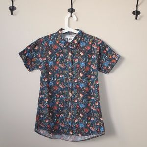 Androgynous Floral Button Down